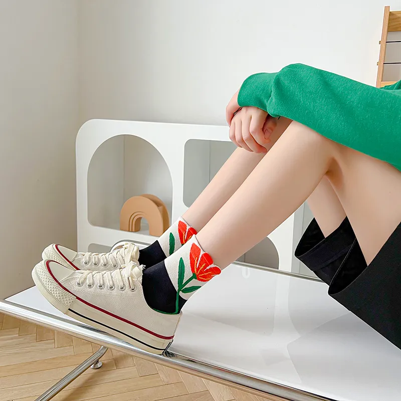Calcetines de algodón con volantes para mujer, medias informales, estilo coreano, Kawaii, transpirables, novedad Calcetines de algodón con volantes para mujer, medias informales, estilo coreano, Kawaii, transpirables, novedad
