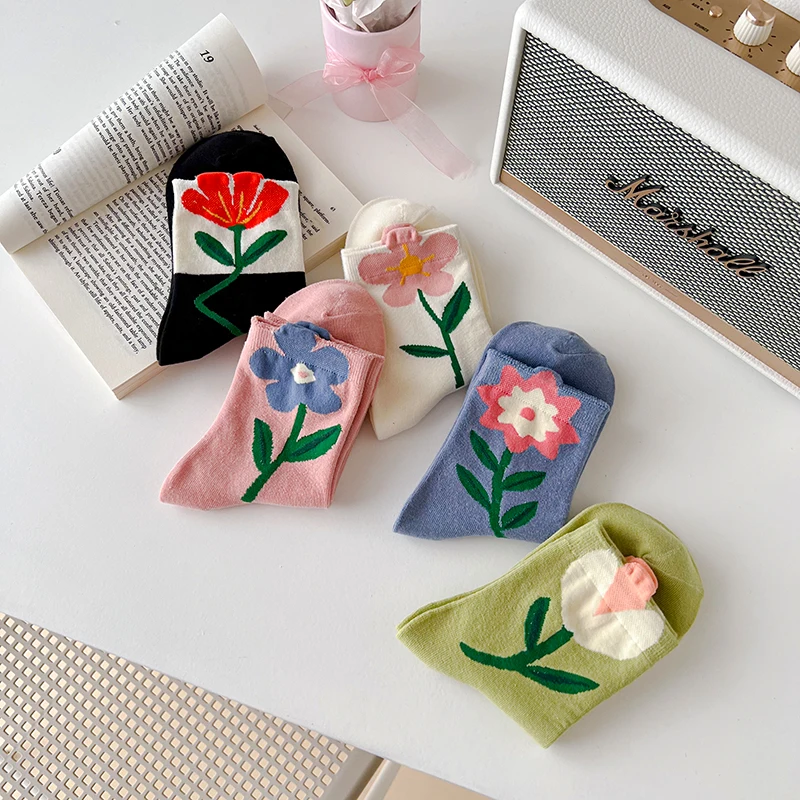 Calcetines de algodón con volantes para mujer, medias informales, estilo coreano, Kawaii, transpirables, novedad Calcetines de algodón con volantes para mujer, medias informales, estilo coreano, Kawaii, transpirables, novedad